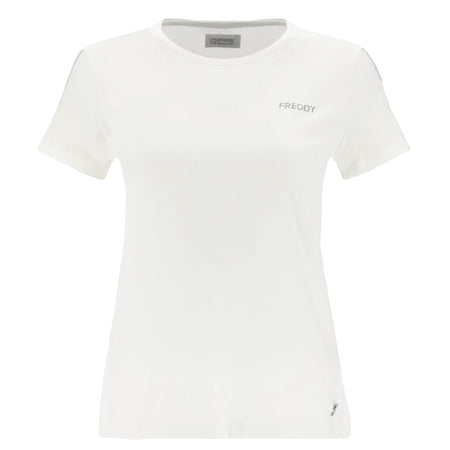 T Shirt with Crystal Detail - White 1