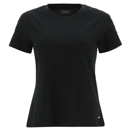 T Shirt with Shoulder Studs - Black 4