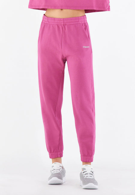 Cotton Terry Joggers - High Waist - Full Length - Candy Pink 4