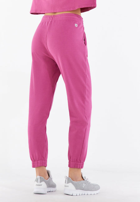 Cotton Terry Joggers - High Waist - Full Length - Candy Pink 3