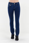 N.O.W.® Denim Straight leg - Mid Rise - Full Length - Dark Blue + Yellow Stitching 3