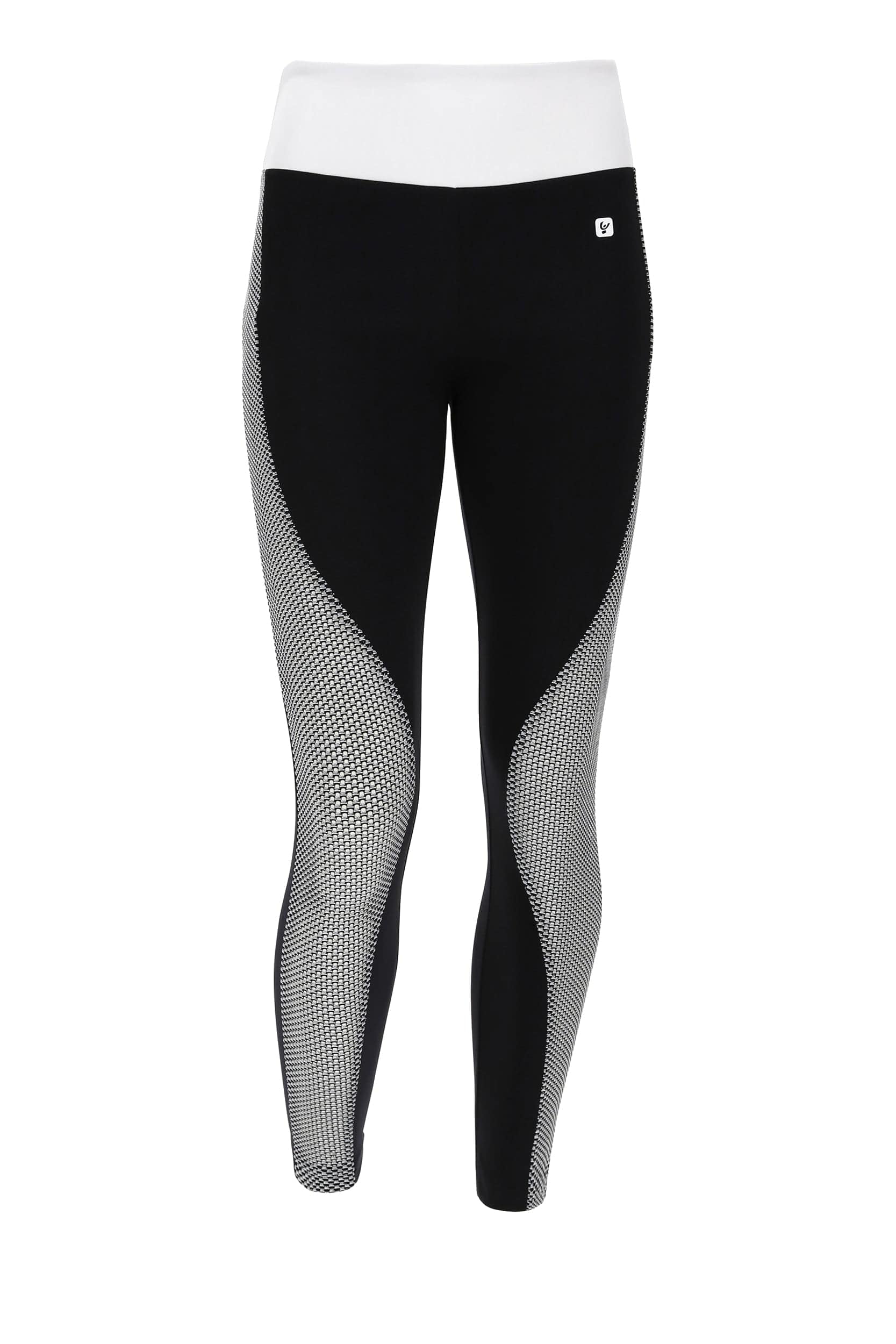 SuperFit Activewear - Mid Rise - 7/8 Length - Black + White Pattern 2