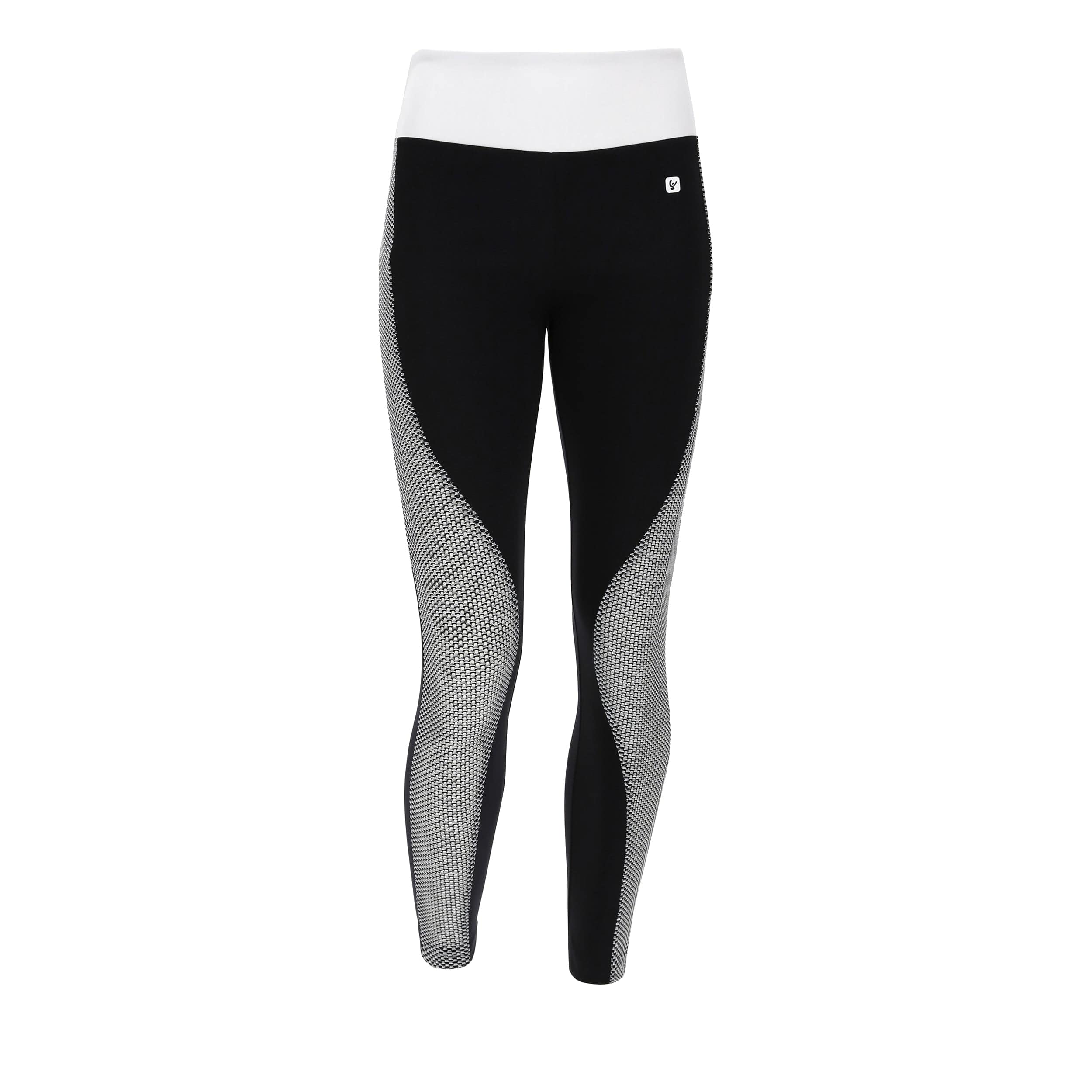 SuperFit Activewear - Mid Rise - 7/8 Length - Black + White Pattern 2