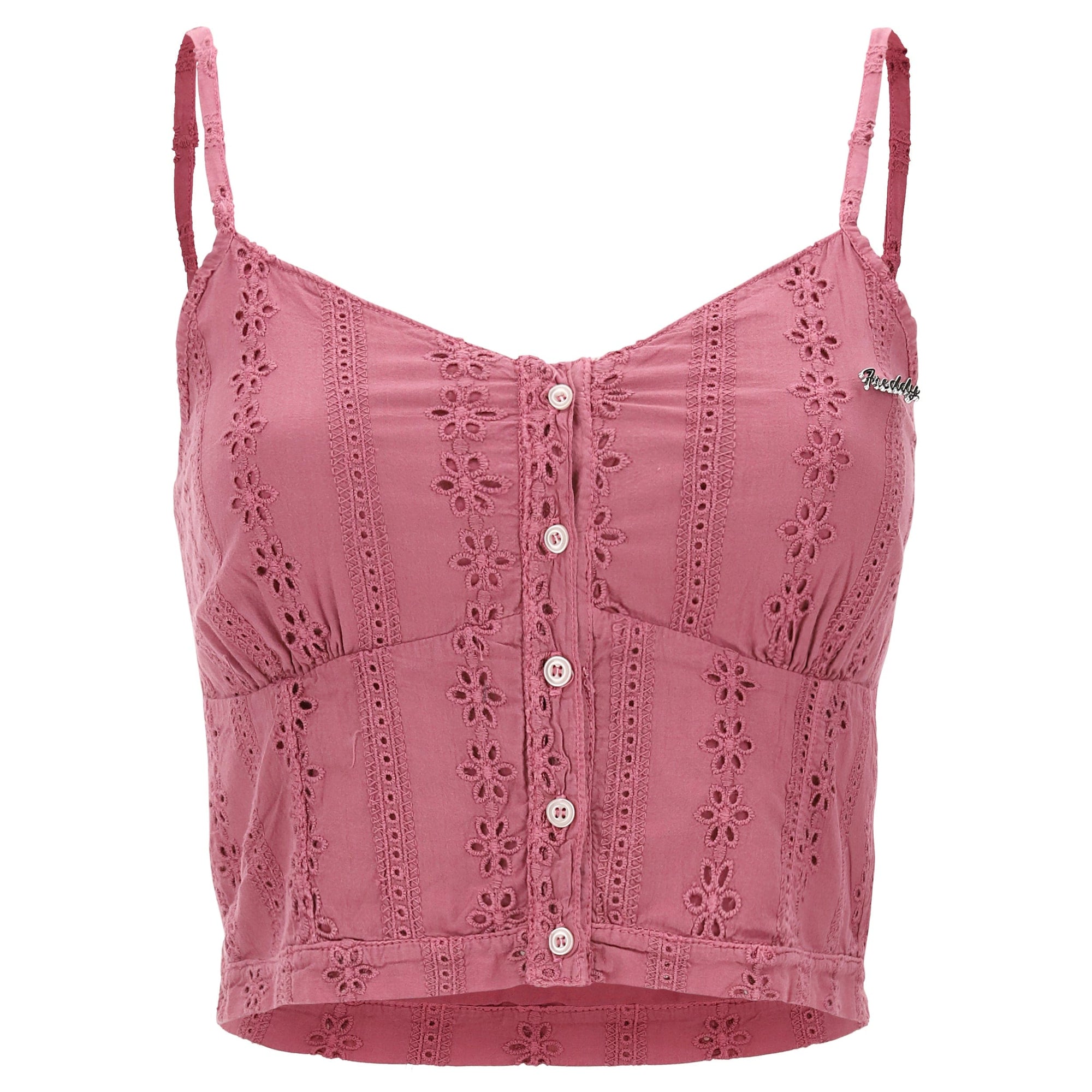 Cropped Singlet with buttons - Dusty Rose 1