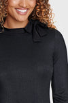 Long Sleeve Bodysuit With Bow Detailing - Black Lurex 2