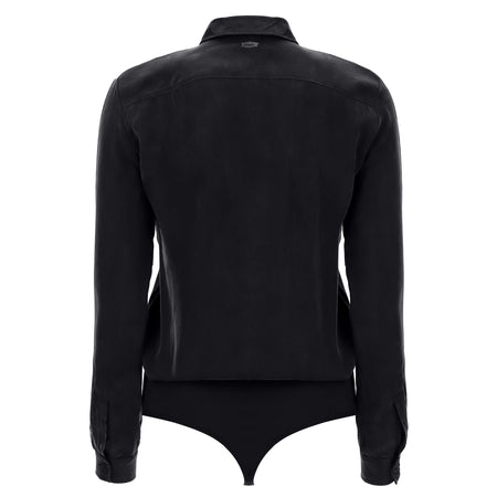 Bodysuit with a Collared Shirt - Black 5