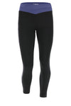 Activewear Leggings with an Overlap Waistband - High Waisted - 7/8 Length - Black + Blue Stripe 5