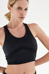 Breathable Sports Bra - Black with Dotted Details 1