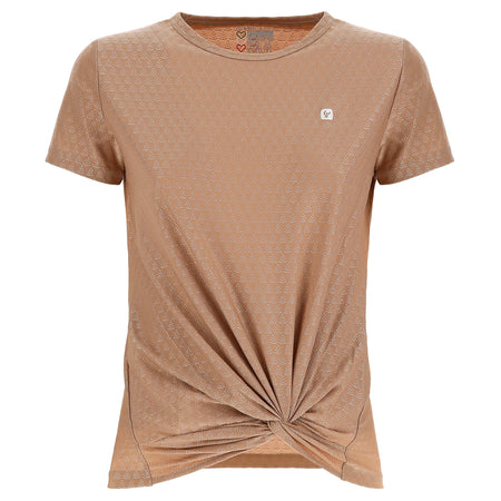 T Shirt with front knot - Nude 1