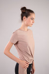 T Shirt with front knot - Nude 3