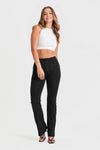 WR.UP® Denim with Front Pockets - Super High Waisted - Flare - Black + Black Stitching 6