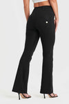 WR.UP® Denim with Front Pockets - Super High Waisted - Flare - Black + Black Stitching 2