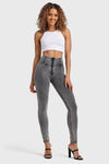 WR.UP® Denim - High Waisted - Full Length - Grey + Yellow Stitching 6