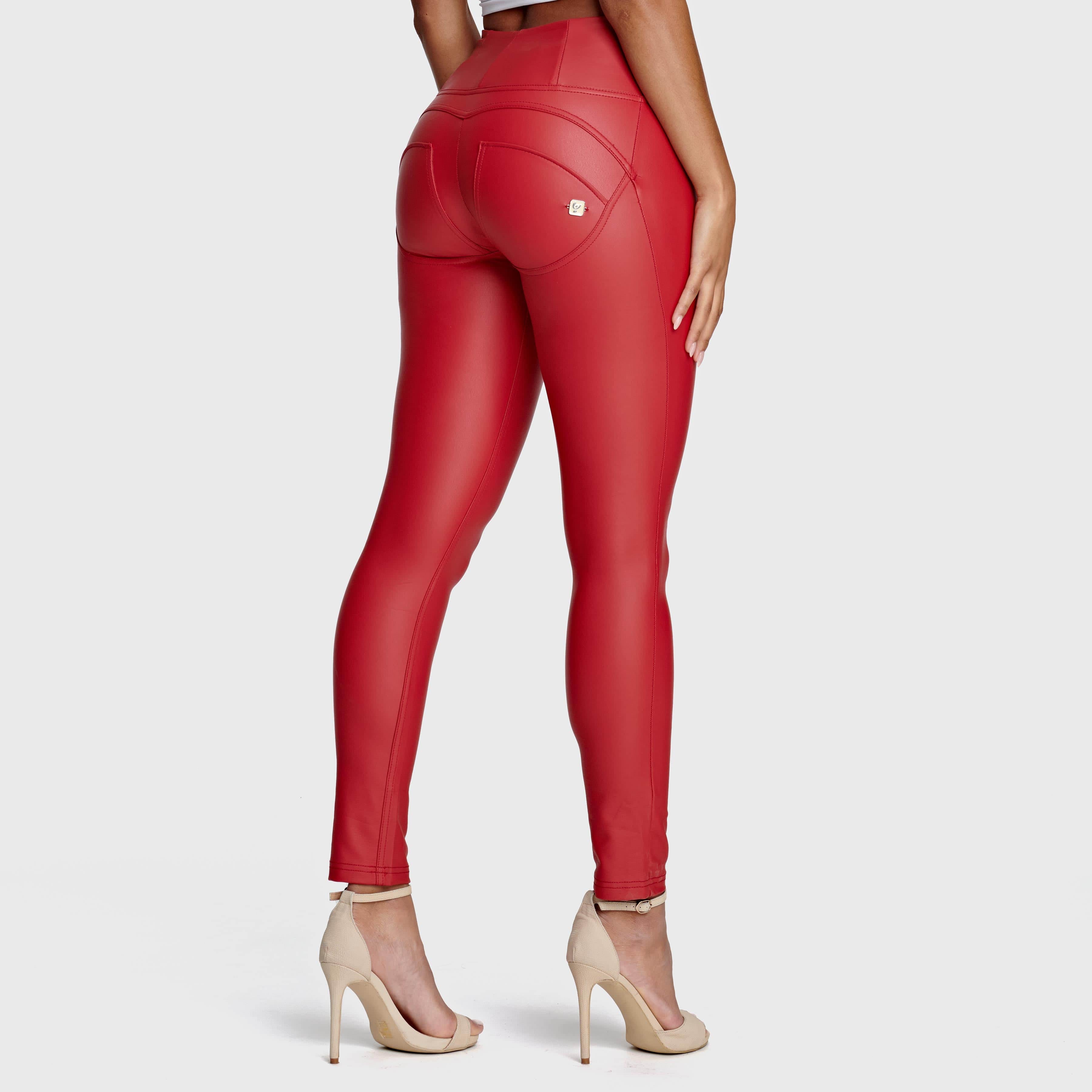 WR.UP® Faux Leather - High Waisted - Full Length - Red 1