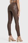 WR.UP® Faux Leather - High Waisted - Full Length - Chocolate 2