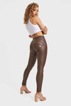 WR.UP® Faux Leather - High Waisted - Full Length - Chocolate 5