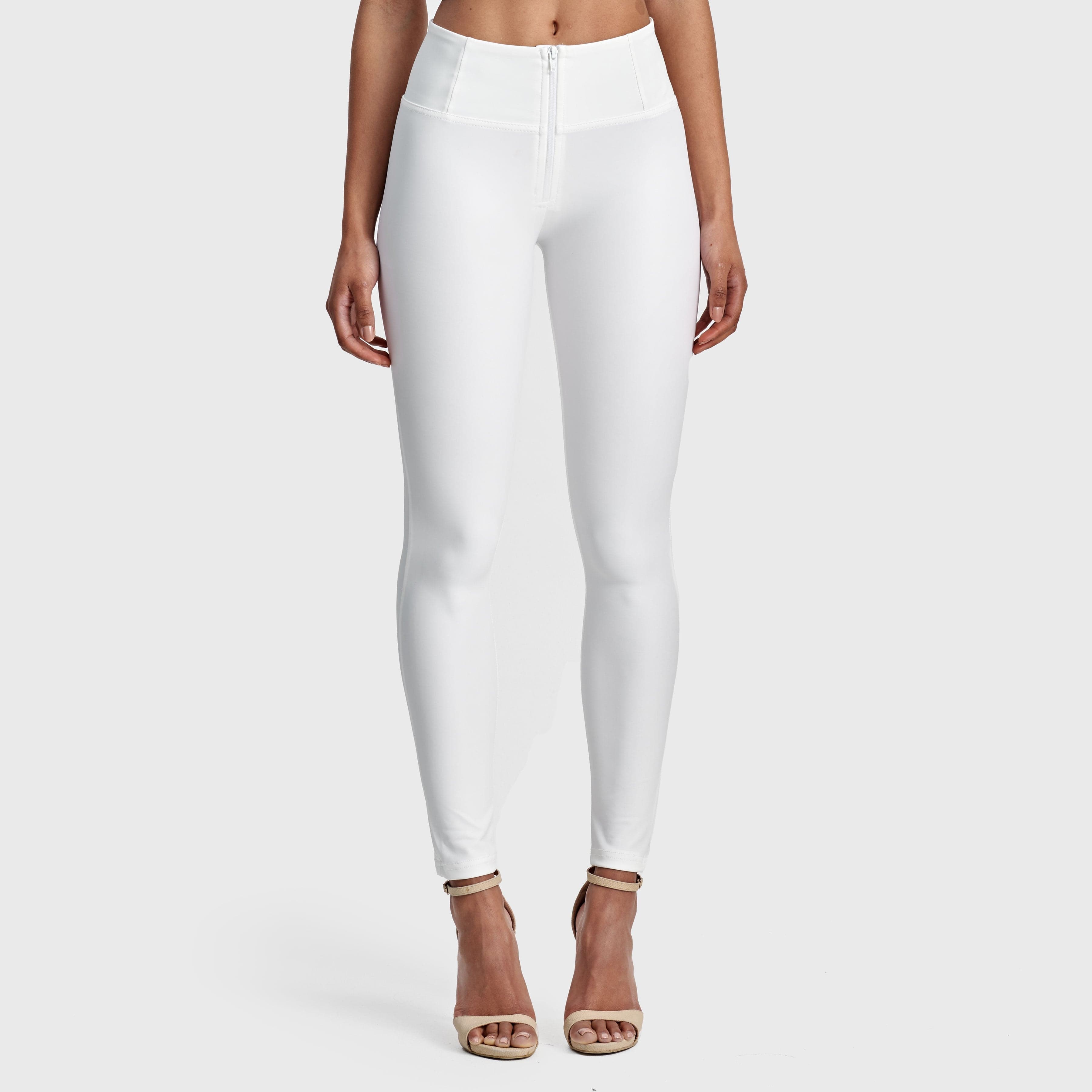 WR.UP® Faux Leather - High Waisted - Full Length - White 3