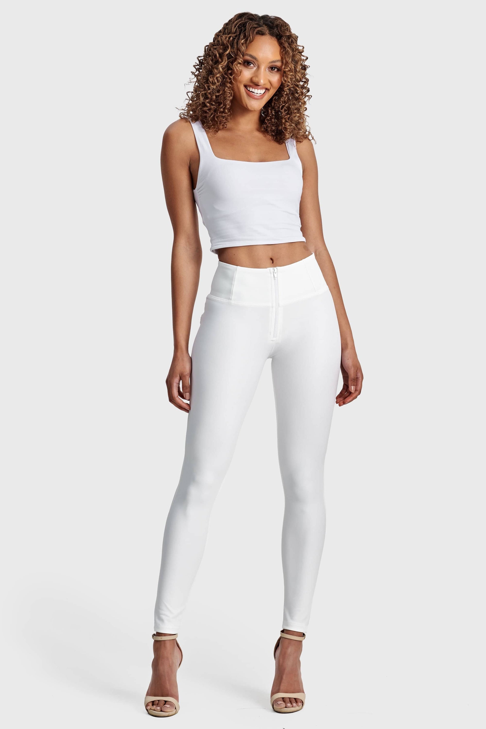 WR.UP® Faux Leather - High Waisted - Full Length - White 4