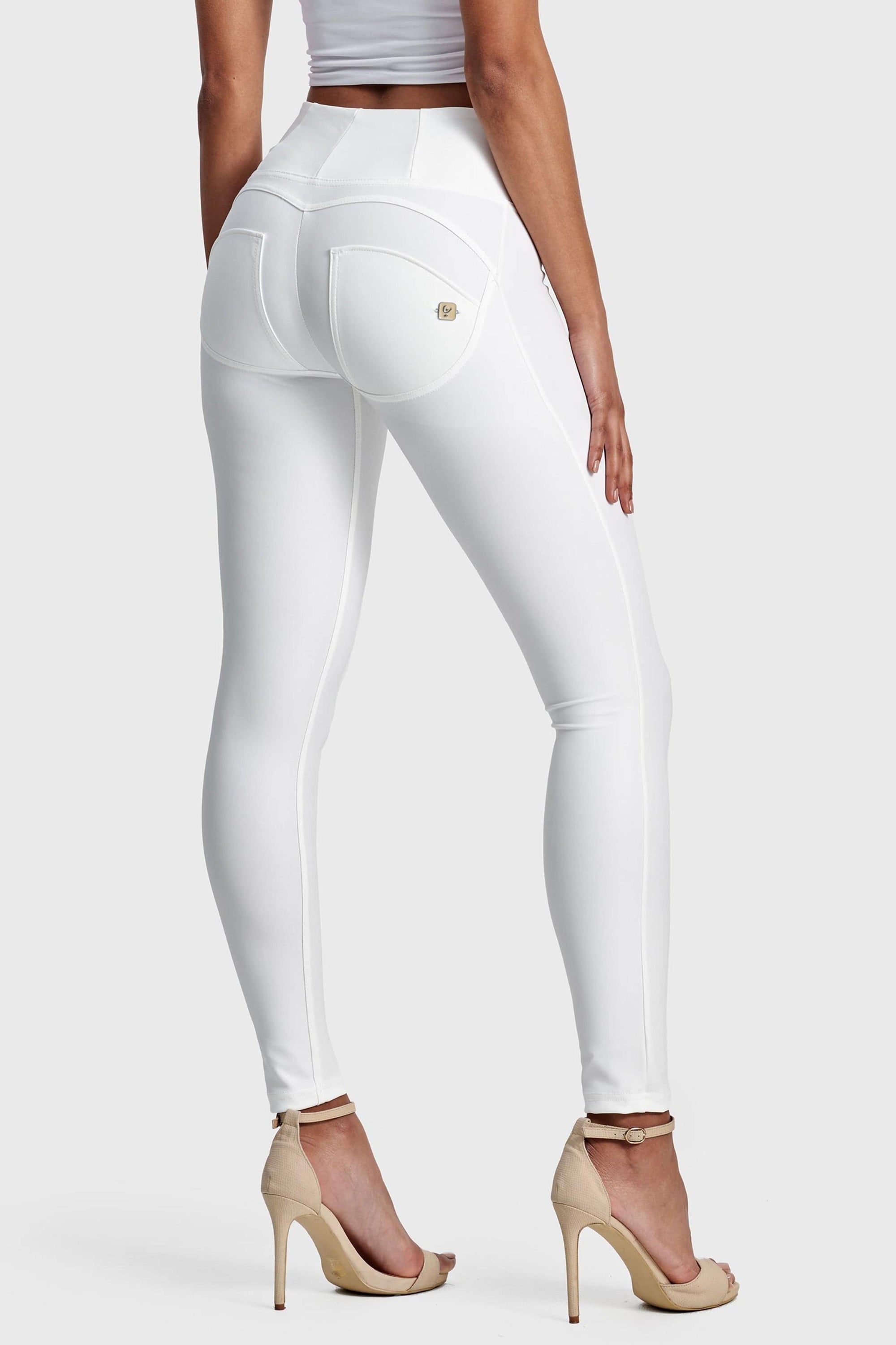 WR.UP® Faux Leather - High Waisted - Full Length - White 2