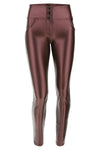 WR.UP® Metallic Faux Leather - 3 Button Mid Rise - Full Length - Burgundy 5