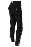 WR.UP® Suede Trousers with Fringe - Mid Rise - Full Length - Black 1
