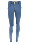 WR.UP® Lyocell Denim - Mid Waist - Full Length - Light Blue Jeans + Yellow Seams 2