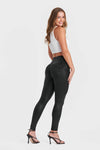 WR.UP® Denim Limited Edition - High Waisted - Full Length - Coated Black + Black Stitching 3