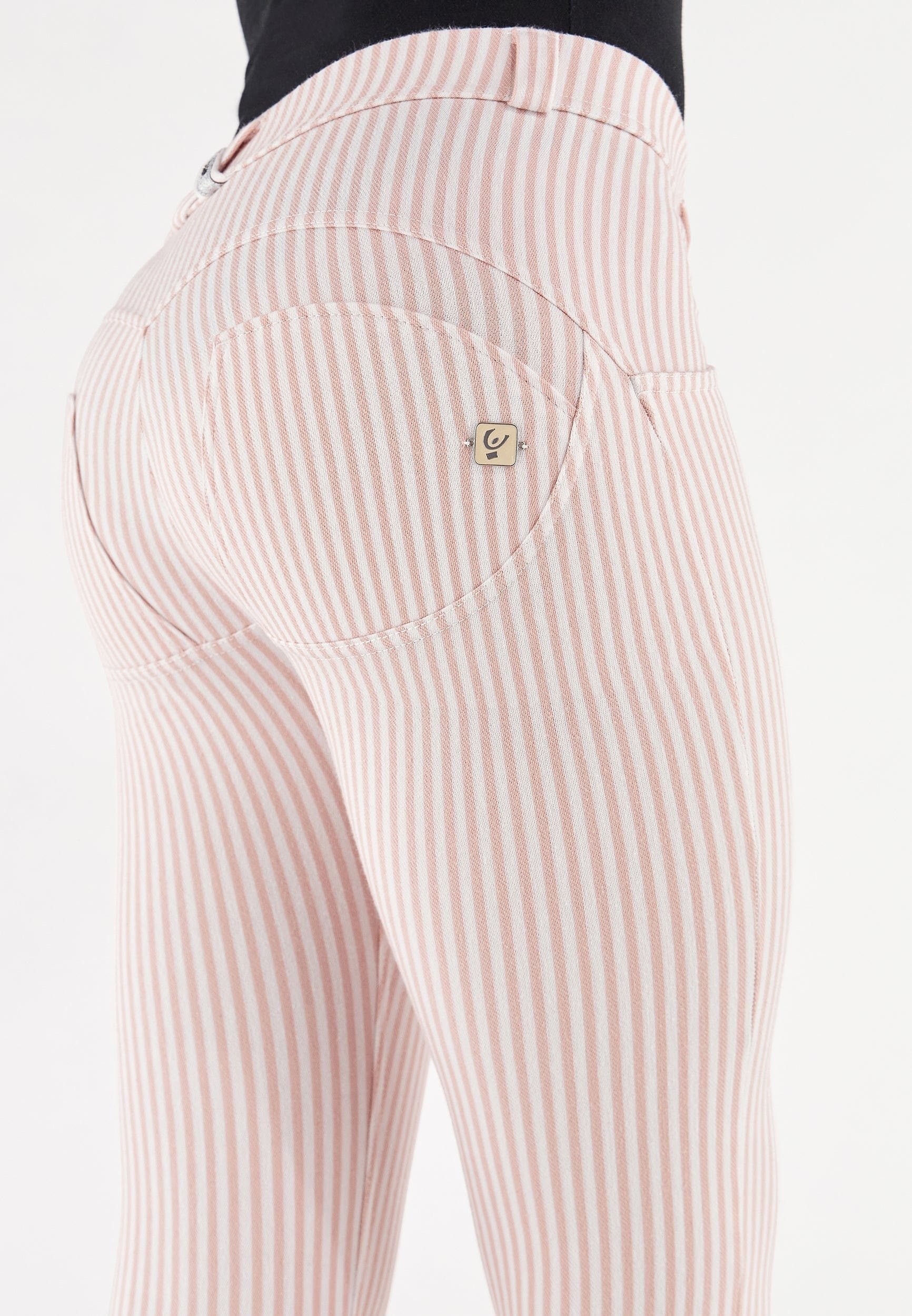 WR.UP® Fashion - Mid Rise - 7/8 Length - Pink + White Stripes 3