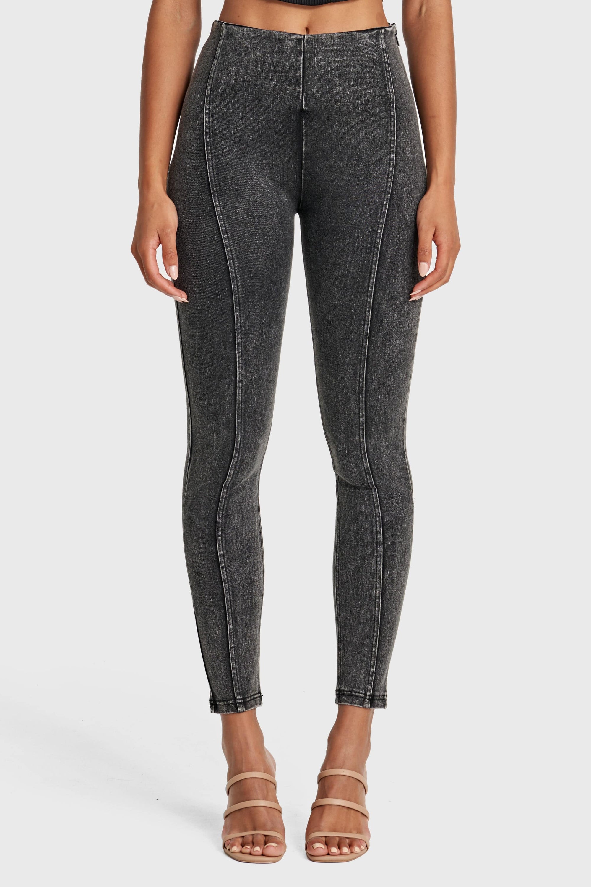 WR.UP® Snug Jeans - High Waisted - Full Length - Washed Black + Black Stitching 6