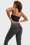 WR.UP® Snug Jeans - High Waisted - Full Length - Washed Black + Black Stitching 4