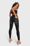 WR.UP® Snug Distressed Jeans - High Waisted - Full Length - Black + Black Stitching 11