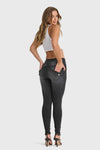 WR.UP® Snug Jeans - High Waisted - Full Length - Black + Black Stitching 3