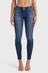 WR.UP® SNUG Jeans - Mid Rise - Full Length - Dark Blue + Blue Stitching 2