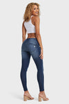 WR.UP® SNUG Jeans - Mid Rise - Full Length - Dark Blue + Blue Stitching 5