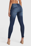 WR.UP® SNUG Jeans - Mid Rise - Full Length - Dark Blue + Blue Stitching 3
