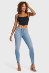 WR.UP® SNUG Jeans - Mid Rise - Full Length - Light Blue + Yellow Stitching 7