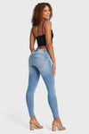 WR.UP® SNUG Jeans - Mid Rise - Full Length - Light Blue + Yellow Stitching 6