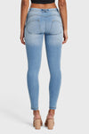 WR.UP® SNUG Jeans - Mid Rise - Full Length - Light Blue + Yellow Stitching 3
