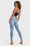 WR.UP® SNUG Jeans - Mid Rise - Full Length - Light Blue + Yellow Stitching 8