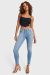 WR.UP® SNUG Jeans - Mid Rise - Full Length - Light Blue + Yellow Stitching 9