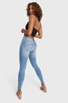 WR.UP® SNUG Jeans - Mid Rise - Full Length - Light Blue + Yellow Stitching 11