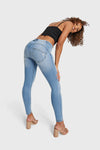 WR.UP® SNUG Jeans - Mid Rise - Full Length - Light Blue + Yellow Stitching 12