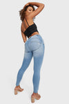WR.UP® SNUG Jeans - Mid Rise - Full Length - Light Blue + Yellow Stitching 13