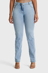 WR.UP® Snug Jeans - 2 Button High Waisted - Bootcut - Light Blue + Yellow Stitching 8