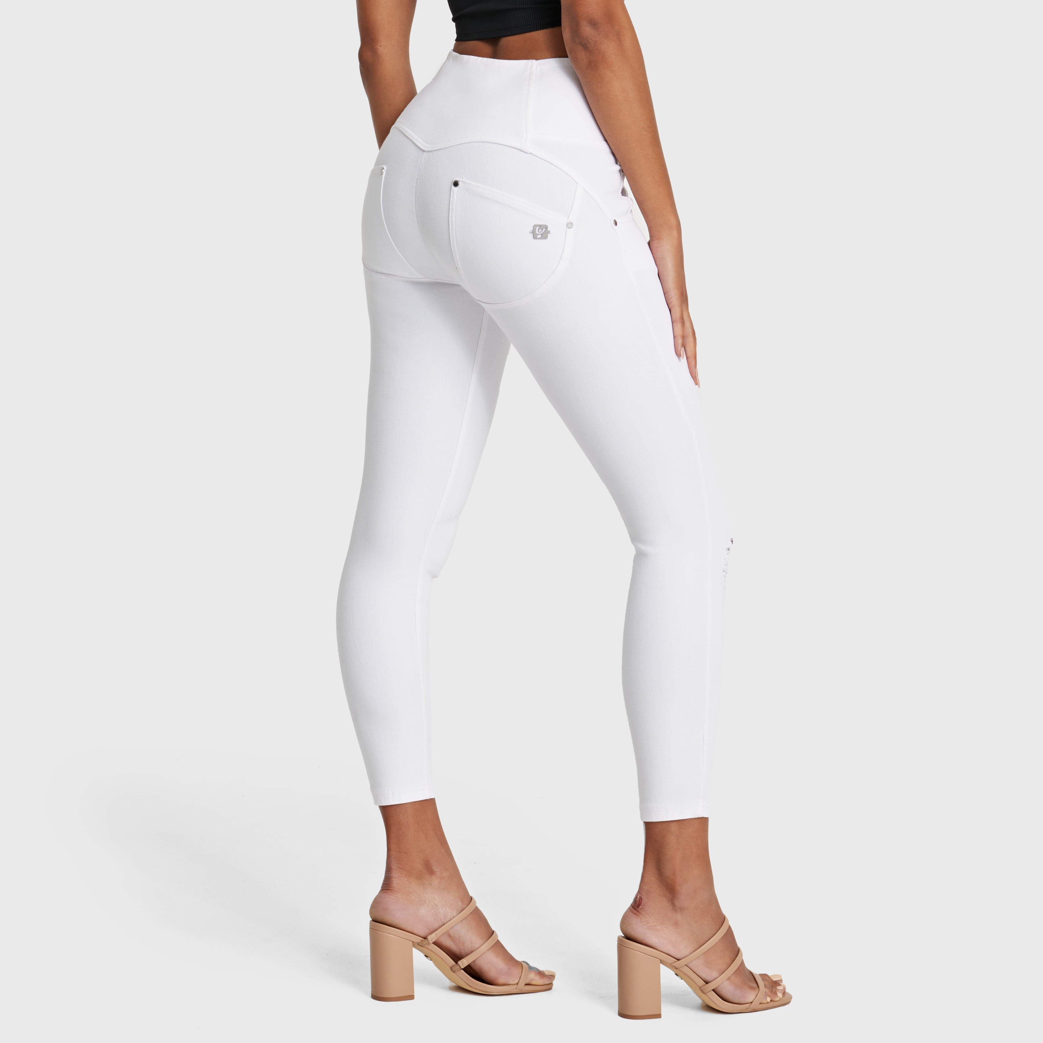 WR.UP® Snug Distressed Jeans - High Waisted - 7/8 Length - White 2