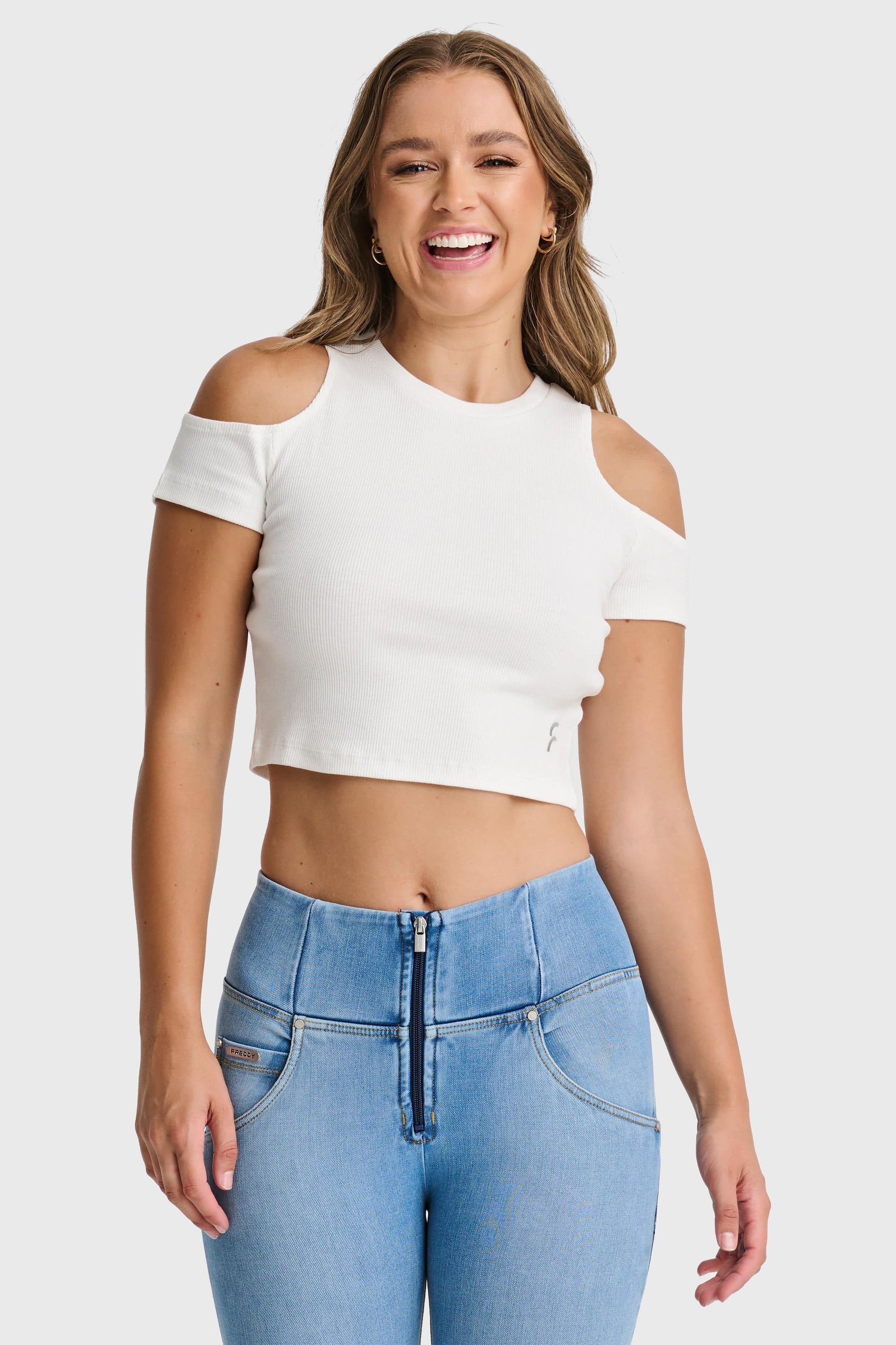 Cropped Cut Out T Shirt - White 2