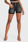 WR.UP® Snug Jeans - High Waisted - Shorts - Black + Black Stitching 7