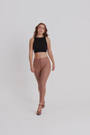 WRUP Faux Leather - High Waisted - 7/8 Length - Mocha